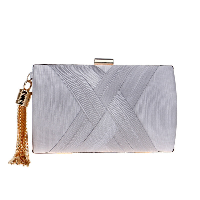Silk Tassel Clutch for Women | Elegant Party Handbag