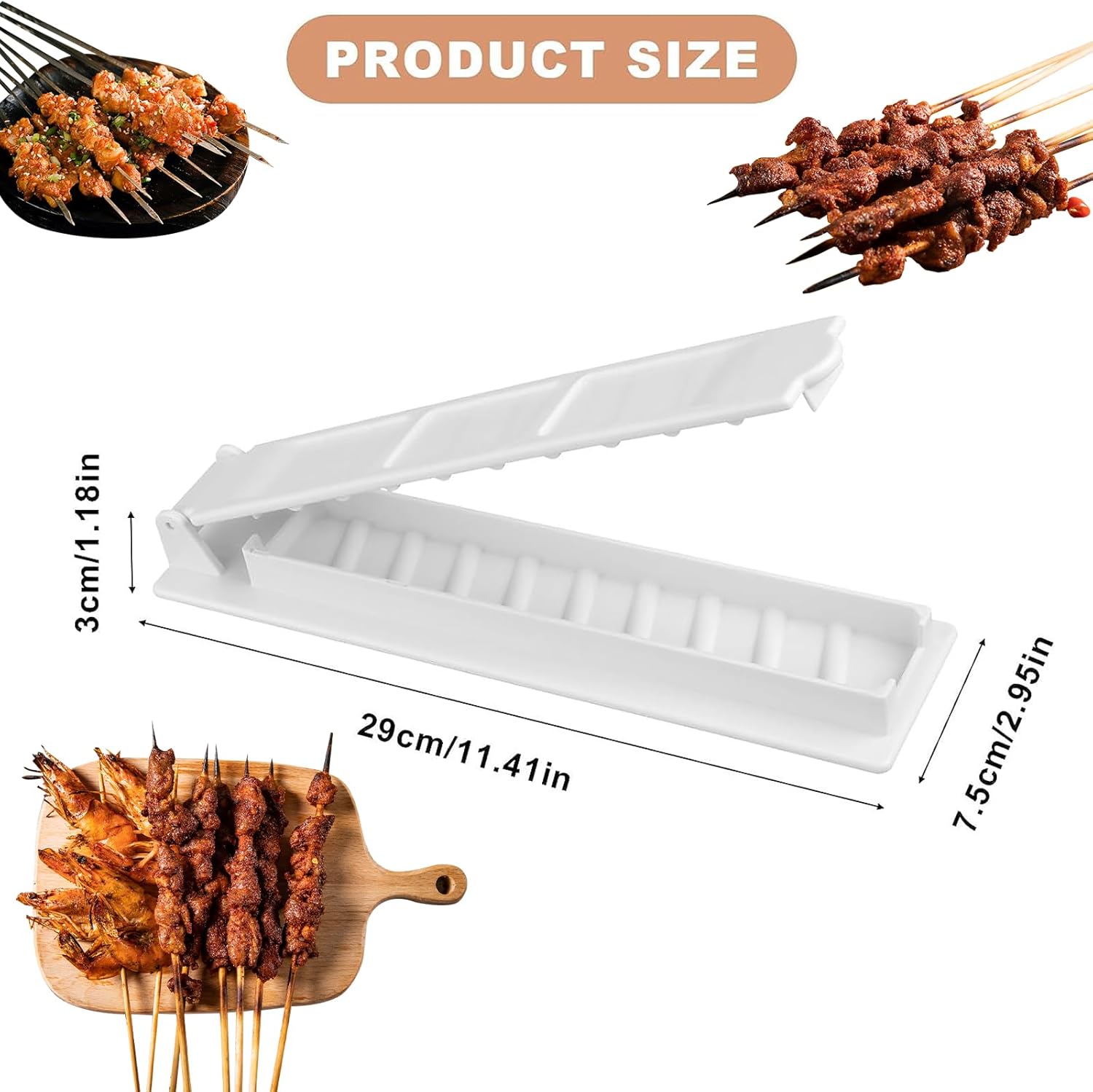 Manual Kebab Maker Skewer Press Mold for Long Skewers