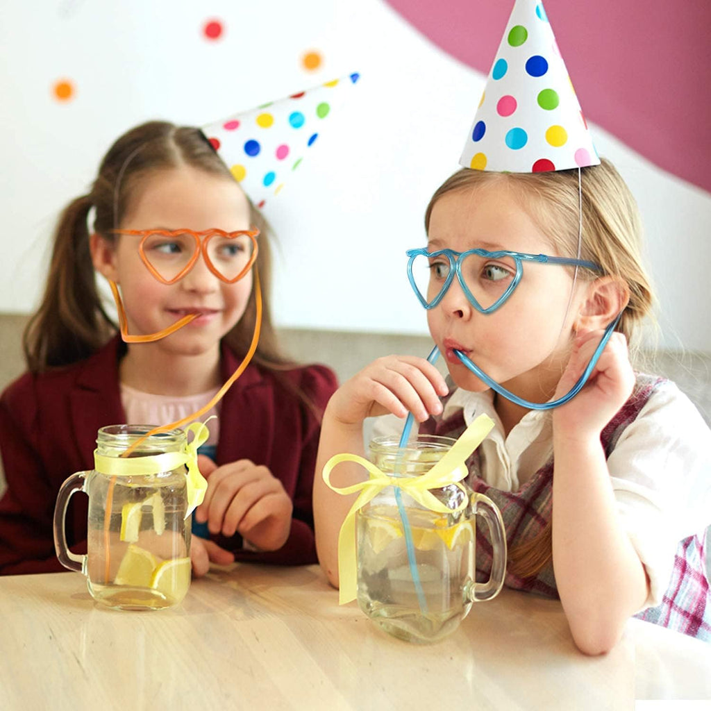 Crazy Glasses Drinking Straws for Kids & Adults