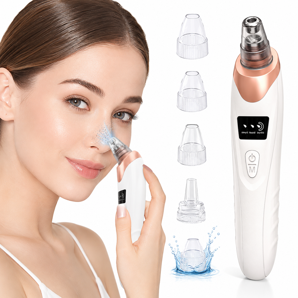 Rechargeable Electric Facial Cleansing Brush with 4 Interchangeable Brush Heads