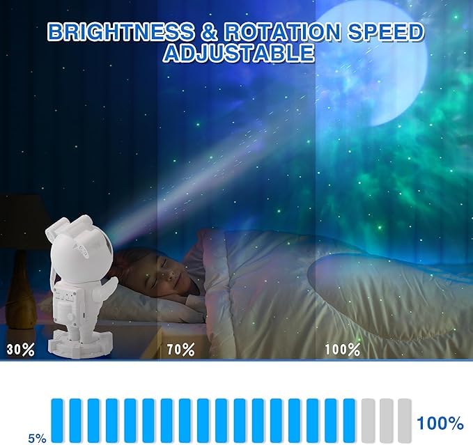 Astronaut Galaxy Star Projector Night Light with Bluetooth Speaker