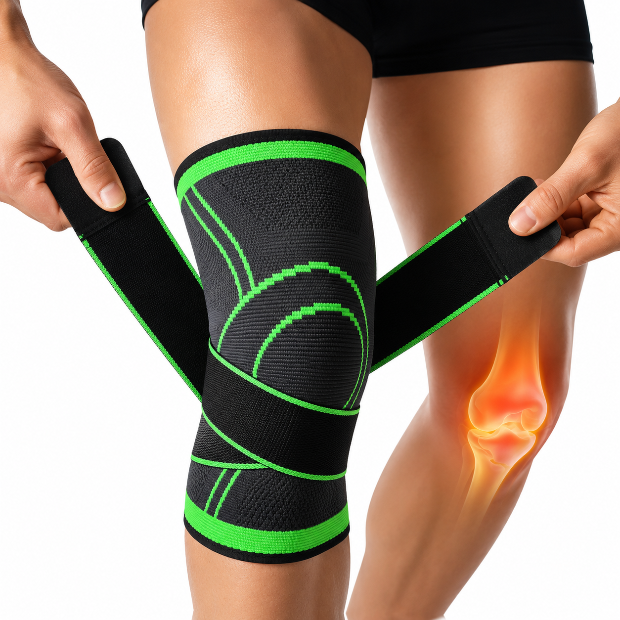 Professional Knee Compression Sleeve with Adjustable Straps