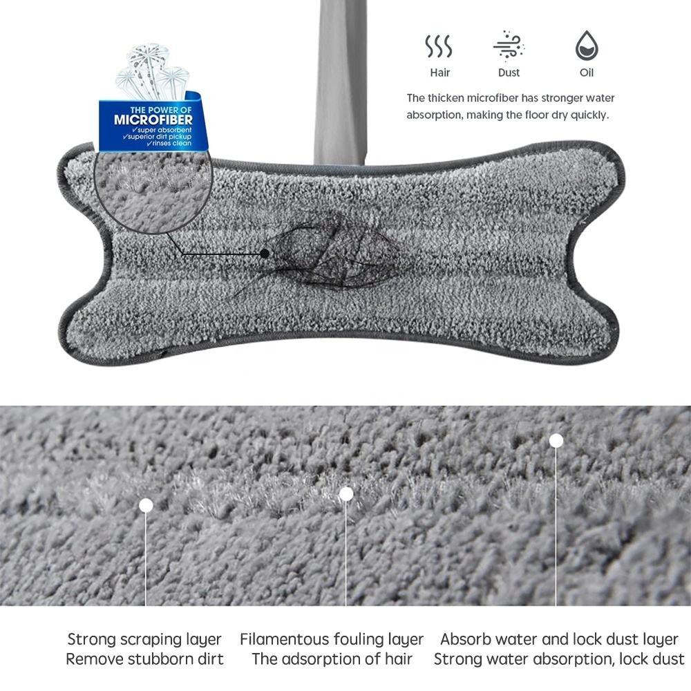 Twisted X-Type Microfiber Floor Mop with Self-Wringing System