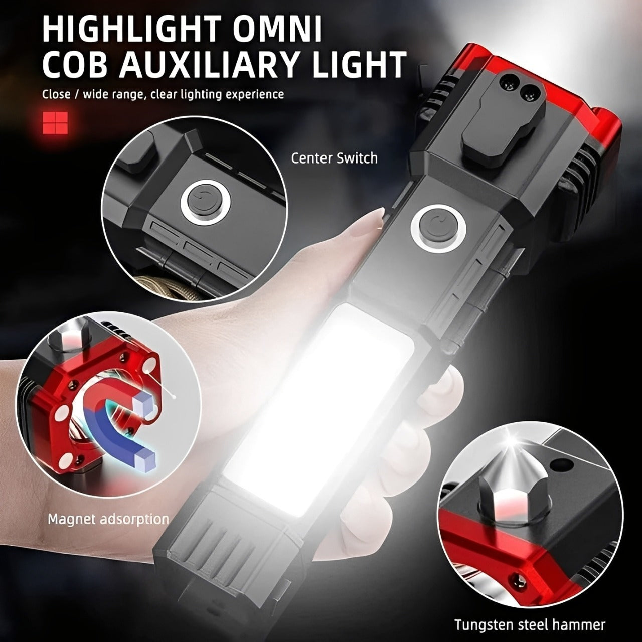 Multifunction Rechargeable LED Flashlight with Power Bank