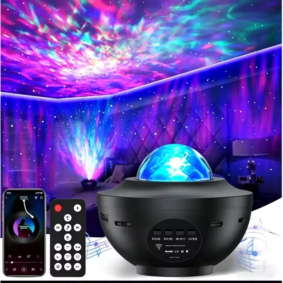 LED Galaxy Star Projector Night Light with Bluetooth Speaker