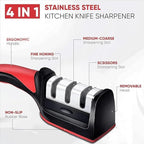 Professional Knife and Scissors Sharpener with Non-Slip Base