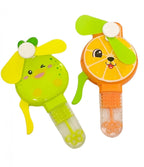 Hand Press Mini Fan with Bubble Blower for Kids