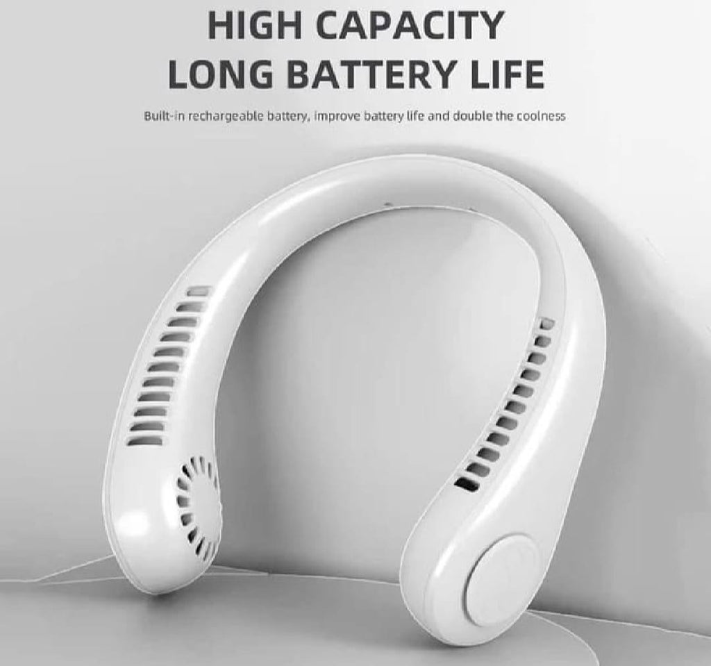 Portable Bladeless Neck Fan, Hands-Free Rechargeable Wearable Personal Fan