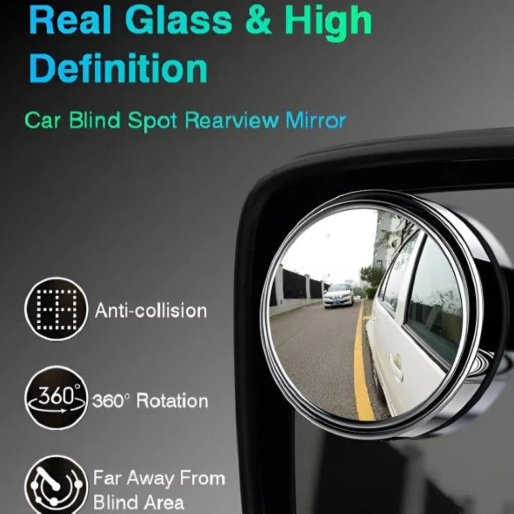 Car Blind Spot Mirror Set, 2 Pcs Round Original Glass Convex Mirrors