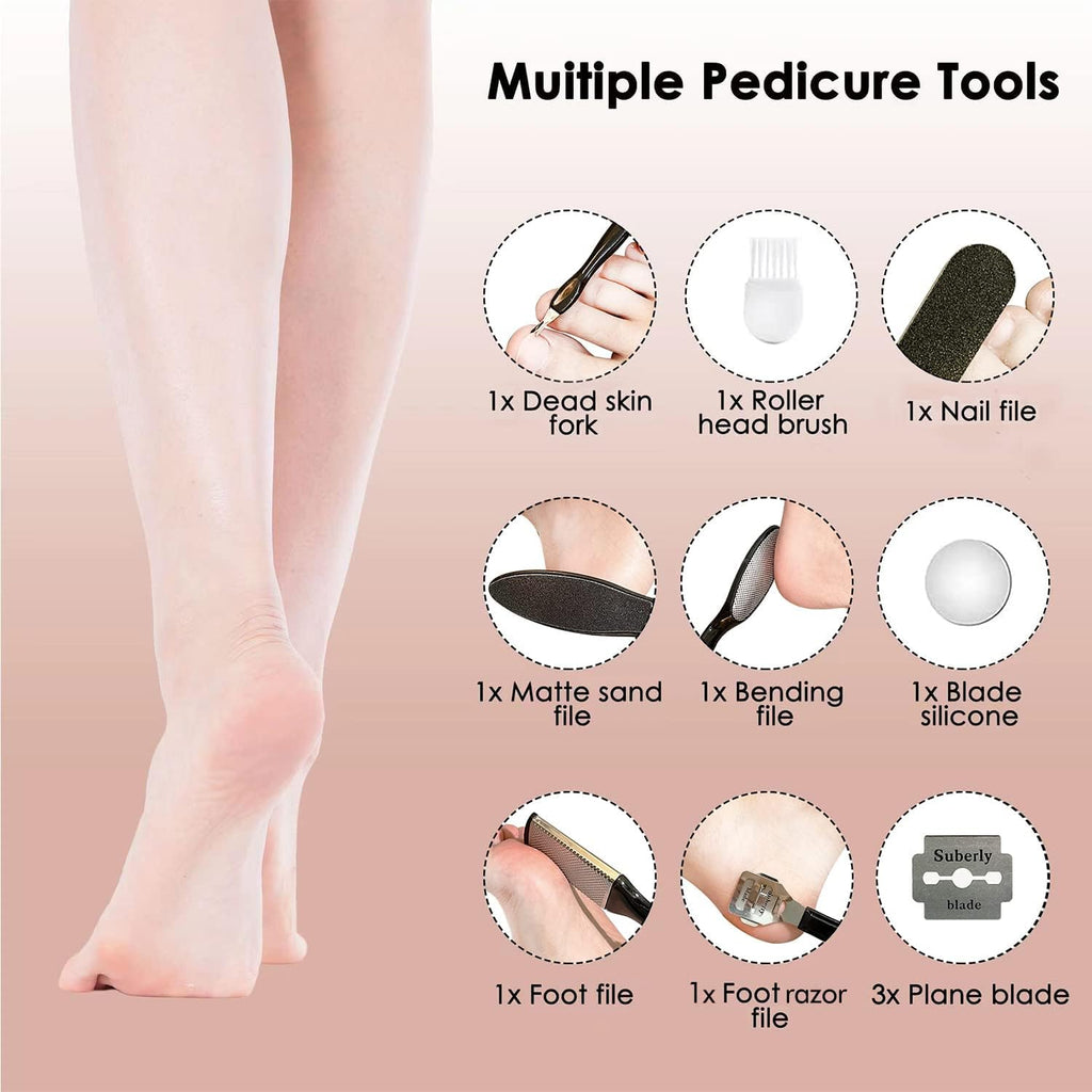 Electric Pedicure Foot File Callus Remover Rechargeable Foot Scrubber