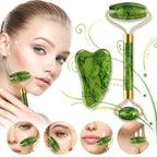 Jade Face Roller and Gua Sha Stone Set