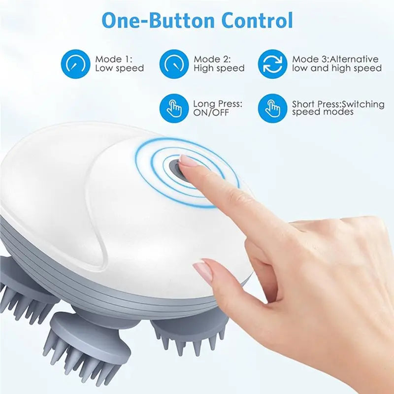 Electric Scalp Massager with Kneading & Vibration
