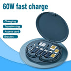 Mini Data Cable Storage Box with 60W Fast Charging Cable