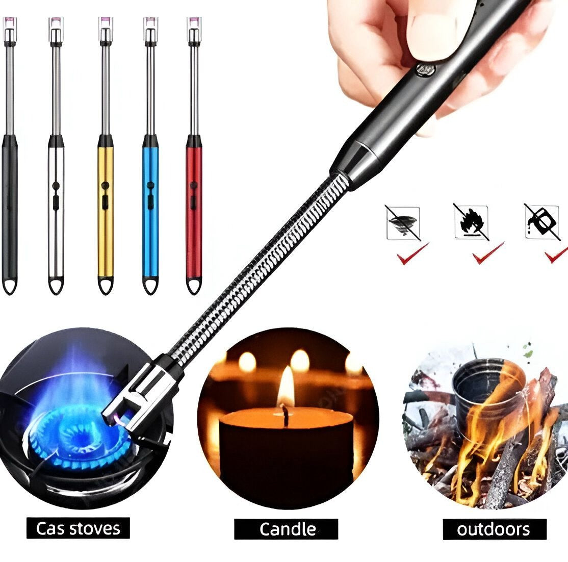 USB Rechargeable Electric Arc Lighter with Long Neck
