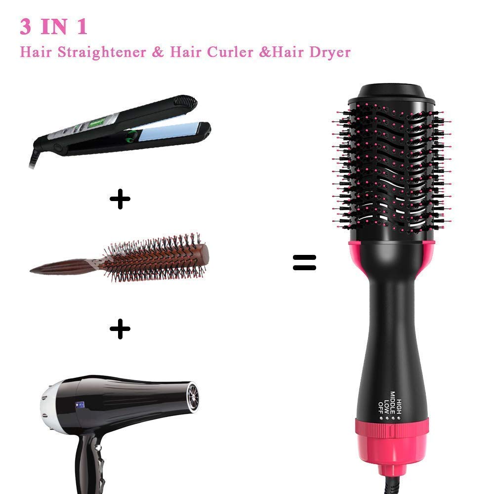 3 in 1 Hot Air Brush Hair Dryer and Styler Volumizer