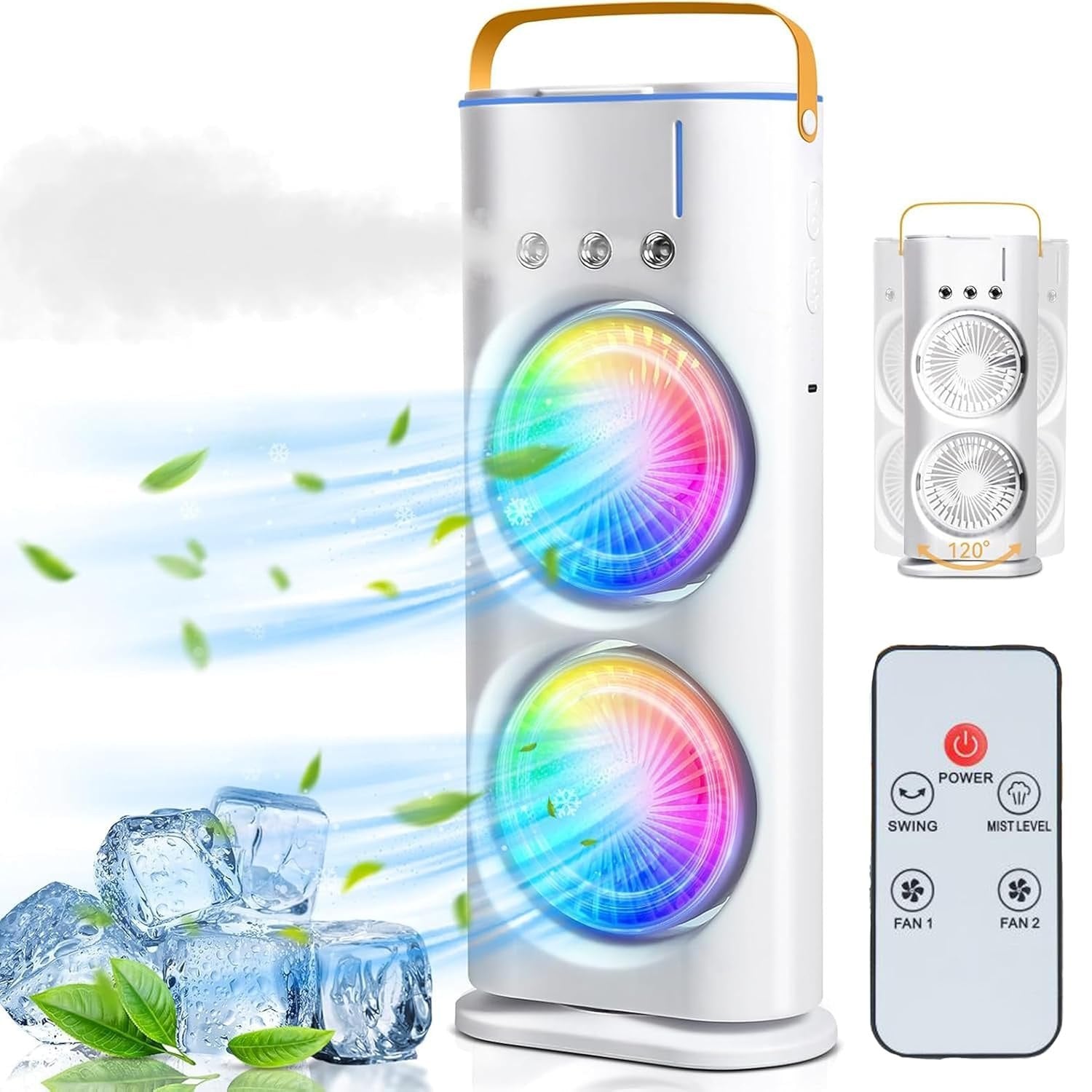 Portable Air Cooler Mini Fan with 3 Mist Spray Modes