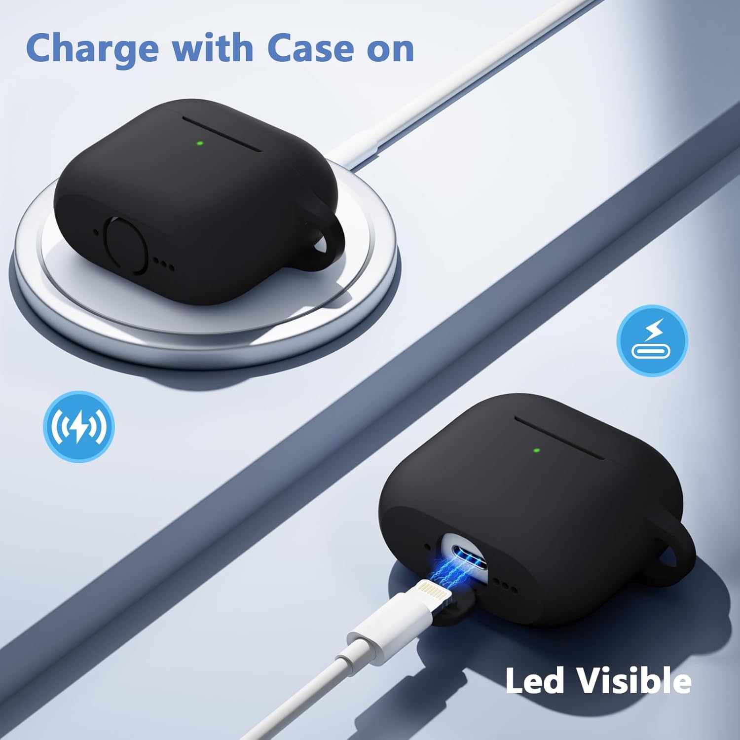Soft Silicone Earbuds Charging Case Cover