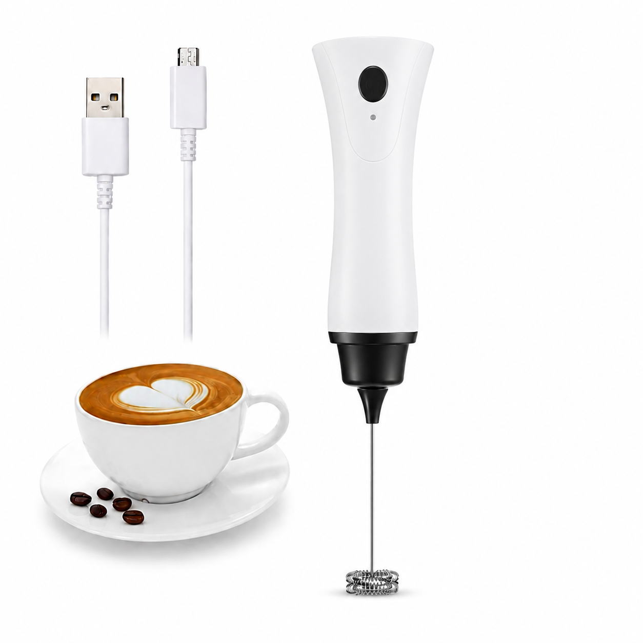 Handheld Electric Milk Frother and Coffee Mixer