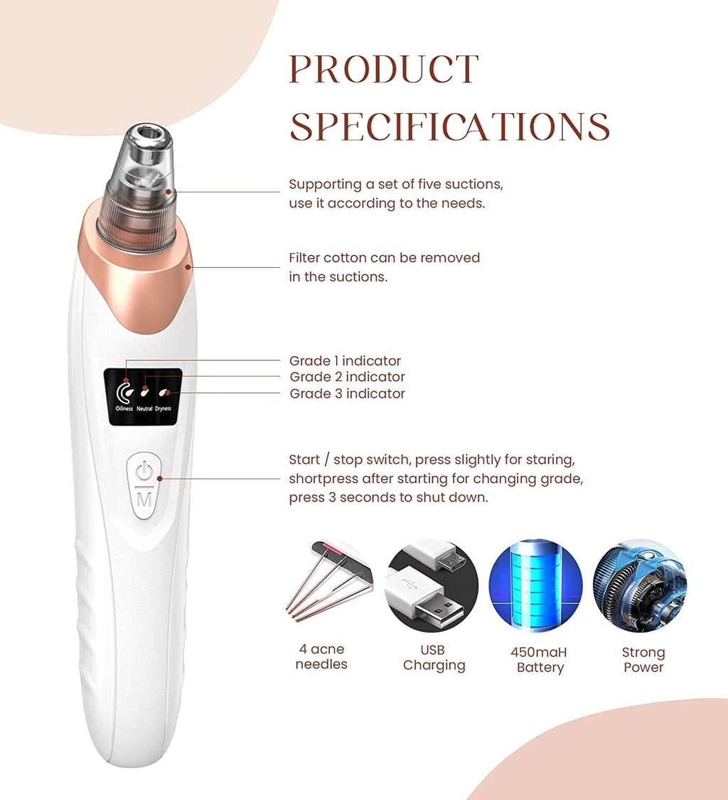 Rechargeable Electric Facial Cleansing Brush with 4 Interchangeable Brush Heads