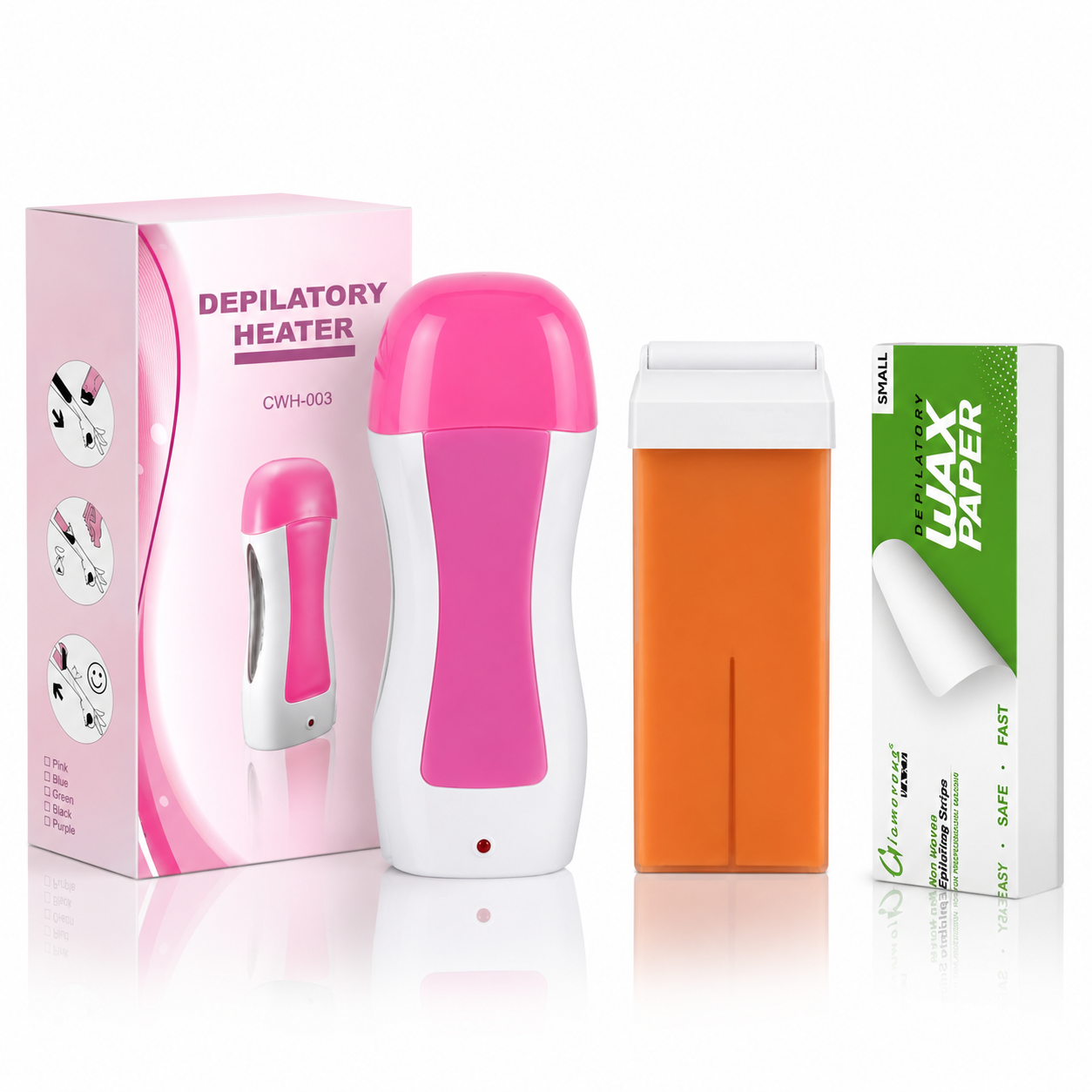 3-in-1 Wax Heater Kit with Roll-On Wax Applicator