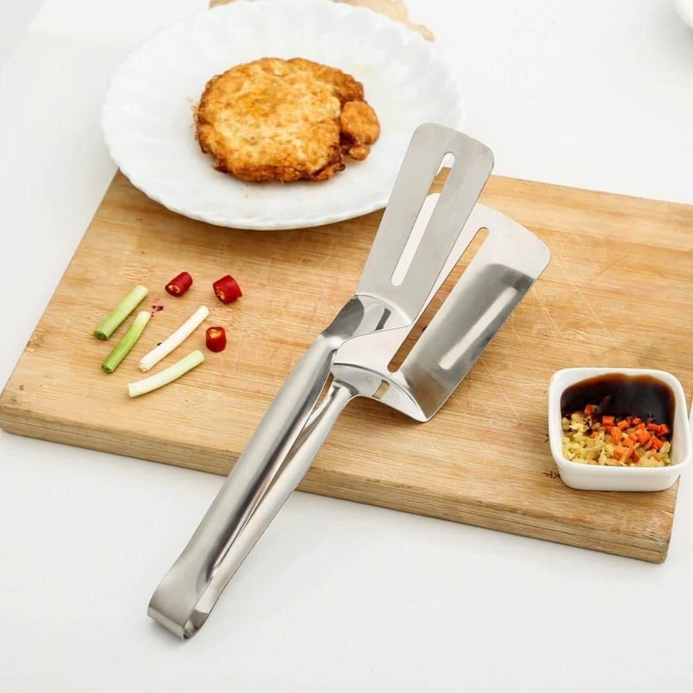 3-in-1 Stainless Steel Cooking Tongs Spatula