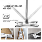 Twisted X-Type Microfiber Floor Mop with Self-Wringing System