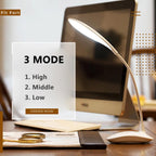 Portable 360° Adjustable LED Desk Lamp with 3 Brightness Levels